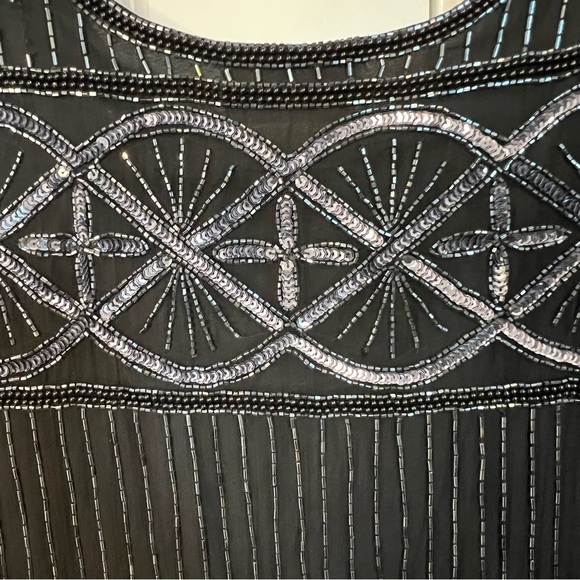 Mary McFadden Pure Silk Polyester Tunic Hand Beaded Dress Vintage 1980’s Women M - Picture 6 of 6